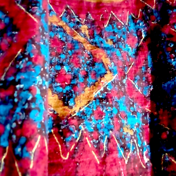 Teal & Rust Maxi Dress w/Gold Accents - Picture 5 of 11